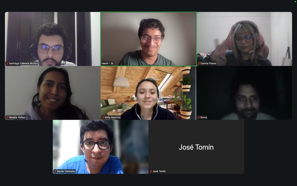 Harsh leading a Code in Place section on Zoom